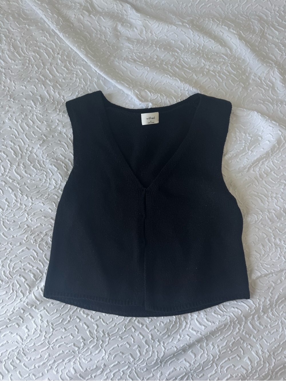 Aritzia Black V-Neck Knit Tank Top